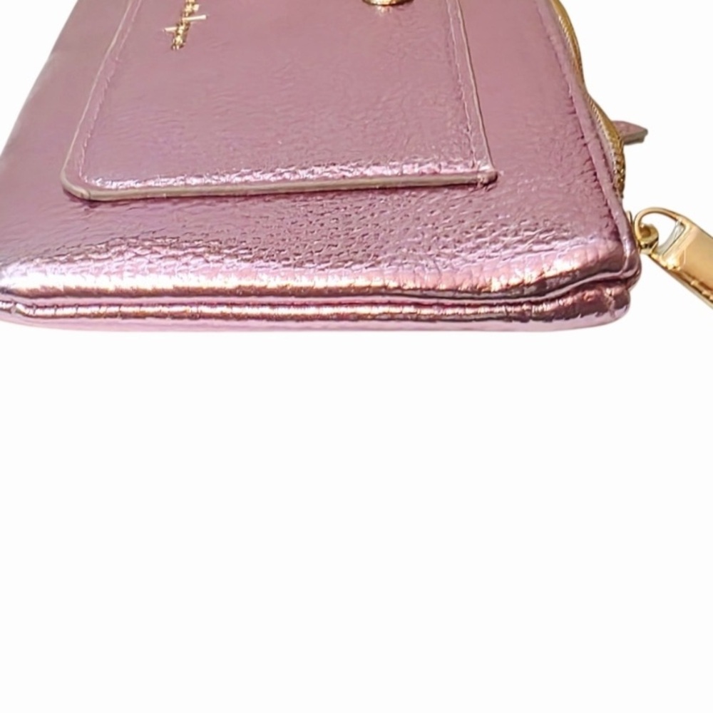 Nanette Lepore Metallic Pink Pebbled Wristlet - Picture 13 of 15